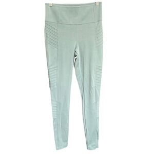 Athleta Delancey Moto Tight Leggings Sage Green High Rise Size Small Yoga Hiking